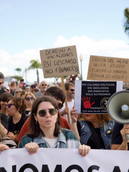Manifestación de autónomos en Arrecife