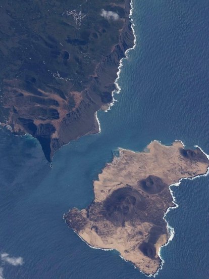 Imagen de Lanzarote y La Graciosa desde el espacio. Foto: Agencia Espacial Europea