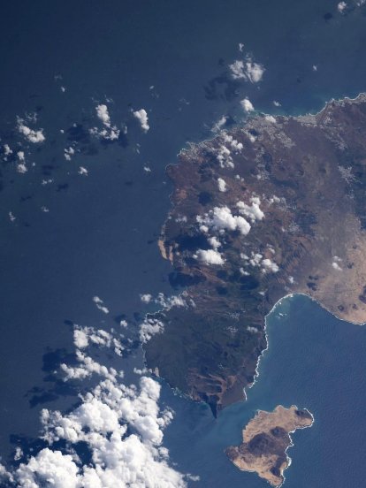 Imagen de Lanzarote y La Graciosa desde el espacio. Foto: Agencia Espacial Europea