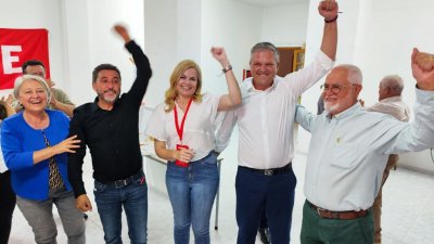 Celebración del PSOE en la sede del partido