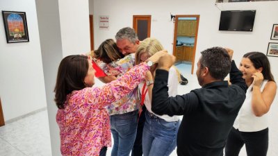 Celebración del PSOE en la sede del partido