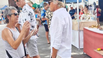 Jesús Calleja y Pedro Sánchez en Haría 