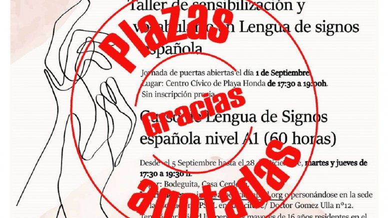 Plazas agotadas para el curso de lengua de signos en San Bartolomé