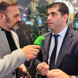 Benjamín Perdomo durante la entrevista de Radio Lanzarote en Madrid