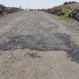 Vía a asfaltar en Tinajo