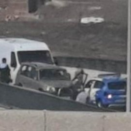 Accidente de un coche policial en Arrecife