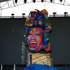 Escultura de Celia Cruz que estuvo expuesta en el Recinto Ferial de Arrecife