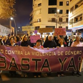 Manifestación feminista contra la violencia de género en una imagen de archivo.