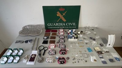 Los objetos sustraídos del establecimiento en Puerto del Carmen