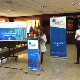 La consejera de Comercio del Cabildo de Lanzarote, Carmen Guadalupe en la presentación de ‘ArrecifeVirtual’