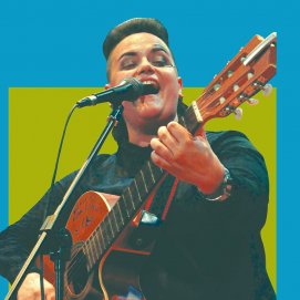 Cartel del concierto de la joven cantautora Etel Santos del evento cultural "Jardines sinfónicos"