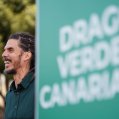 El portavoz de Drago Verde Canarias, Alberto Rodríguez, el pasado miércoles en un acto electoral (EFE/ Ramón De La Rocha)
