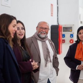 (De izq a der) La exministra de Igualdad, Irene Montero, la ex secretaria general de Podemos Canarias, Laura Fuentes, el edil Nicolás Saavedra y la excandidata a la alcaldía de Arrecife, Nona Perera