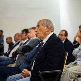 Dimas Martín, en el banquillo de los acusados durante la primera sesión del juicio por el caso Jable (Foto: Andrea Domínguez)