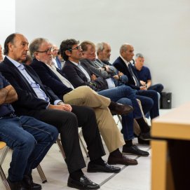 Banquillo de los acusados durante la primera sesión del juicio por el caso Jable en abril de 2023 (Foto: Andrea Domínguez)