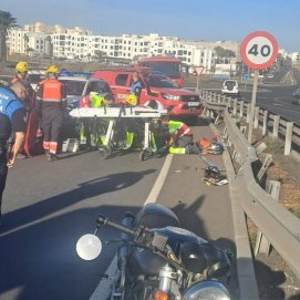 Accidente de moto en la Circunvalación de Arrecife 