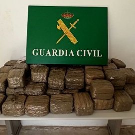 Droga incautada por los agentes de la Guardia Civil en el puerto de Playa Blanca. Foto: Guardia Civil