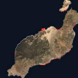 Zonas de costa en Lanzarote amenazadas por el cambio climático