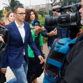 Raúl Díaz Chacón a la salida de la Ciudad de la Justicia este lunes tras la segunda sesión del juicio. EFE/ Elvira Urquijo A.