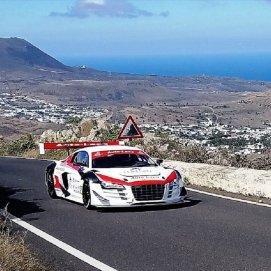 Luis Monzón con el Audi R8 LMS en Haría en 2018