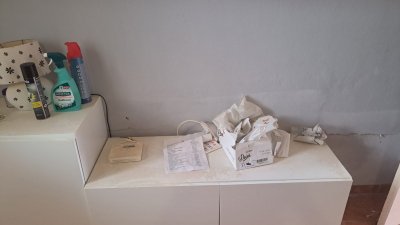 Destrozo en su casa de La Santa