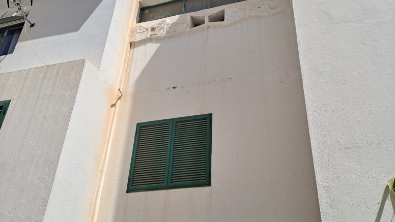 Vivienda afectada por el incendio en Arrecife.