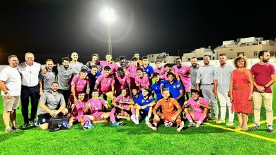 Las autoridades de Arrecife y Cabildo en la entrega de trofeos del Torneo de Fútbol San Ginés