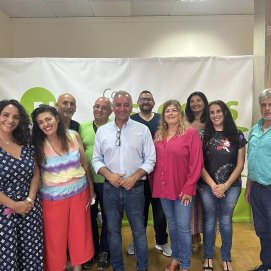 Luis Campos en su visita a Lanzarote con el equipo de Nueva Canarias 