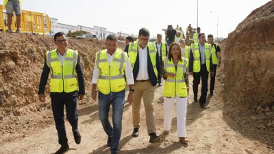 Obras del nuevo paso inferior en la LZ-2 (Foto: Juan Mateos)