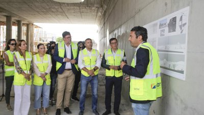 Obras del nuevo paso inferior en la LZ-2 (Foto: Juan Mateos)
