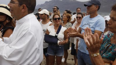 Procesión del Sagrado Corazón de María en Famara (Fotos: La Voz)