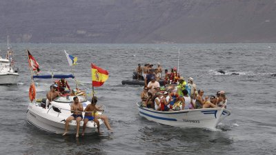 Procesión del Sagrado Corazón de María en Famara (Fotos: La Voz)