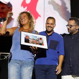 Rosana junto Yonathan de León y Echedey Eugenio
