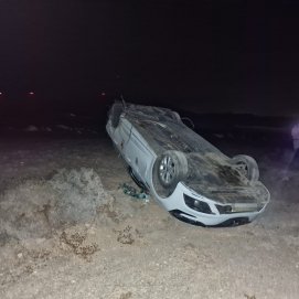 Accidente tras un choque frontal en Tinajo. Foto: La Voz de Lanzarote.