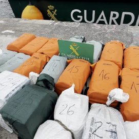 Los 700 kilos de cocaína interceptados por la Guardia Civil