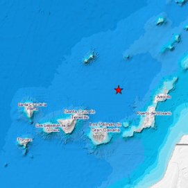 Terremoto detectado este lunes al oeste de Lanzarote. Foto: Instituto Geográfico Nacional.