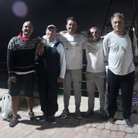 Los regatistas tras su llegada a la Marina Agadir el Salitre 