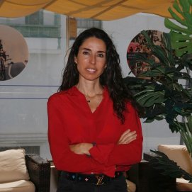 Virginia Barber en la terraza del Gran Hotel en Arrecife (Foto: José Luis Carrasco)
