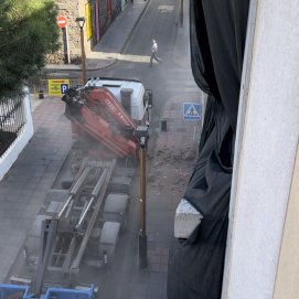 La zona en la que se están realizando las obra en la calle Coronel Bens
