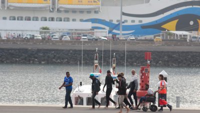 Llegada de migrantes a Puerto Naos durante este viernes