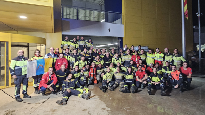 Foto de grupo del operativo canario en Valencia