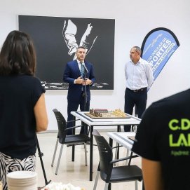 Oswaldo Betancort y Juan Monzón en la reapertura del Centro Insular de Ajedrez 
