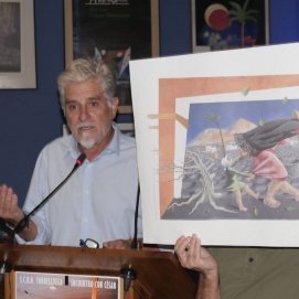 Una de las creaciones expuestas en este acto en honor a César Manrique