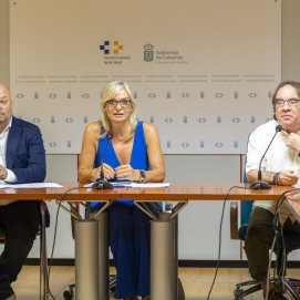 Momento de la presentación de la campaña de vacunación gripe y COVID-19