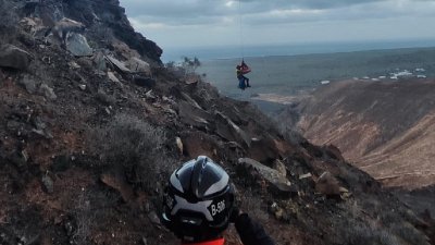 Rescate de un hombre accidentado en el Mirador del Río