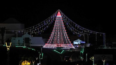 Encendido navideño en Tinajo. Foto: La Voz