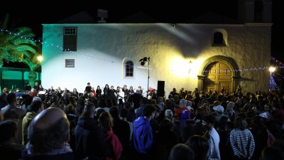 Encendido navideño en Tinajo. Foto: La Voz