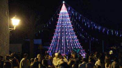 Encendido navideño en Tinajo. Foto: La Voz
