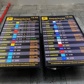 Muestra de retrasos en el Aeropuerto César Manrique con motivo de la huelga en una imagen de archivo.