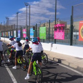 Los alumnos durante los programas de educación vial